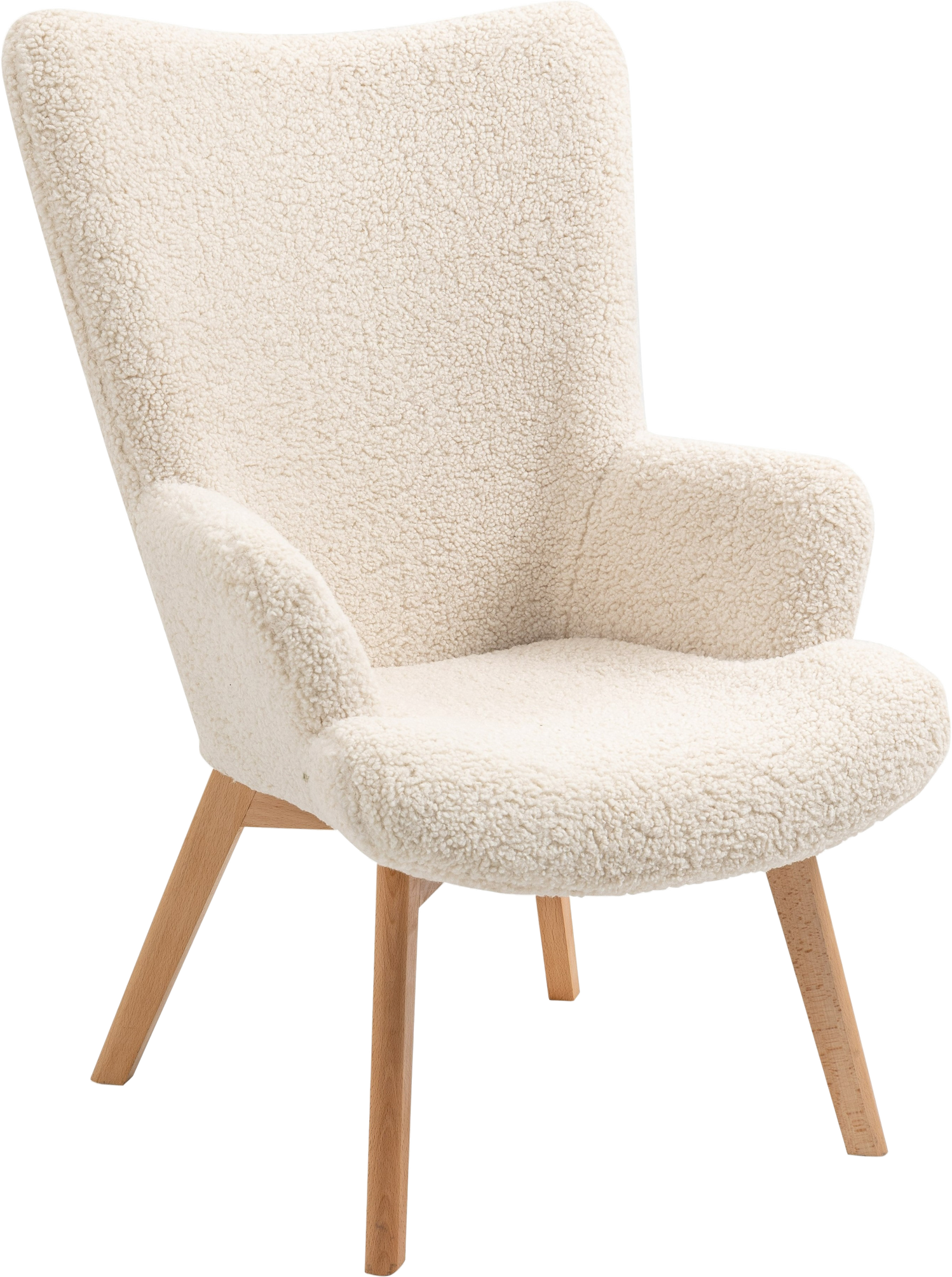 Loungestol Malmo Nordlys Furniture Hvid Bouclé Skandinavisk Design Fsc-certificerede Træben