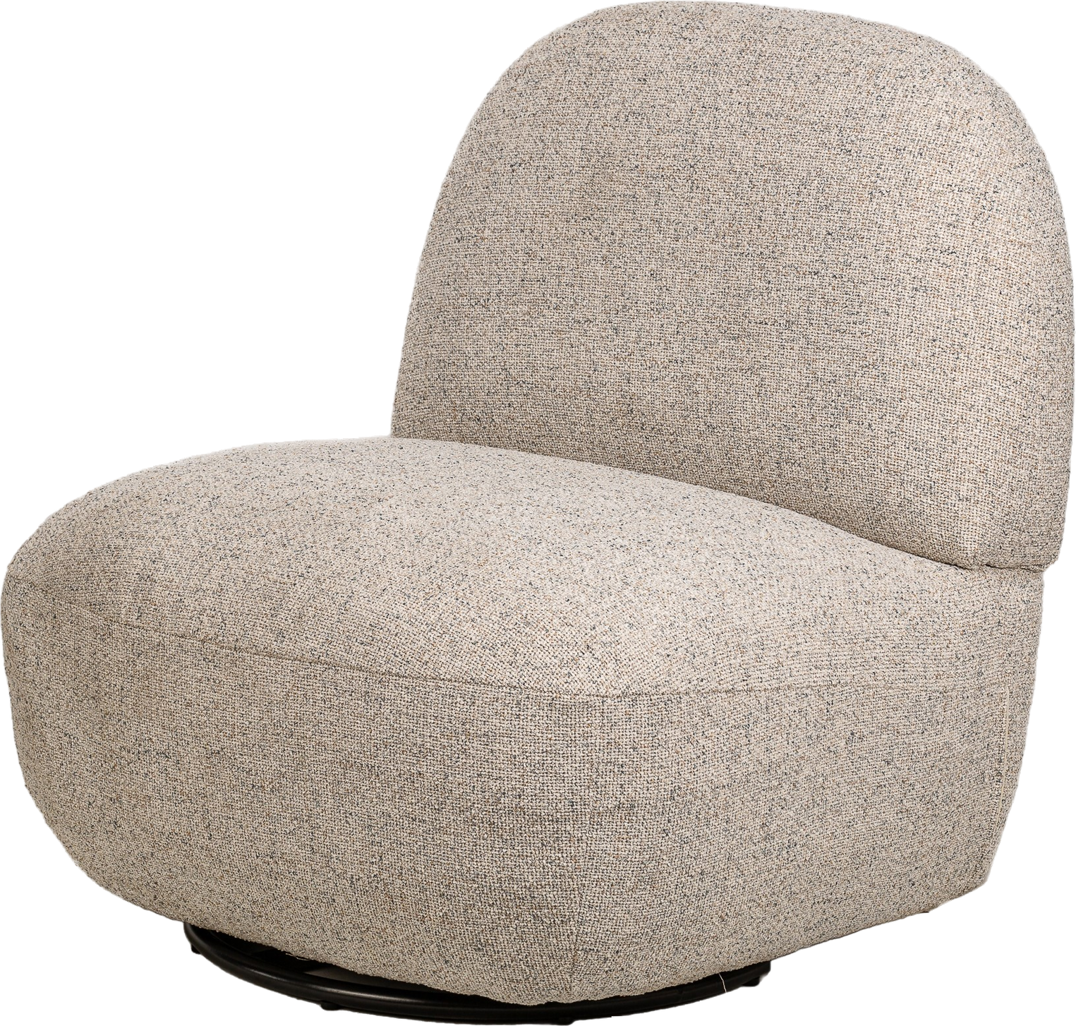 Loungestol   Lænestol Nordlys Furniture Kampala Grå Stof Drejeligt Sortlakeret Stel Oeko-texâ -certificeret