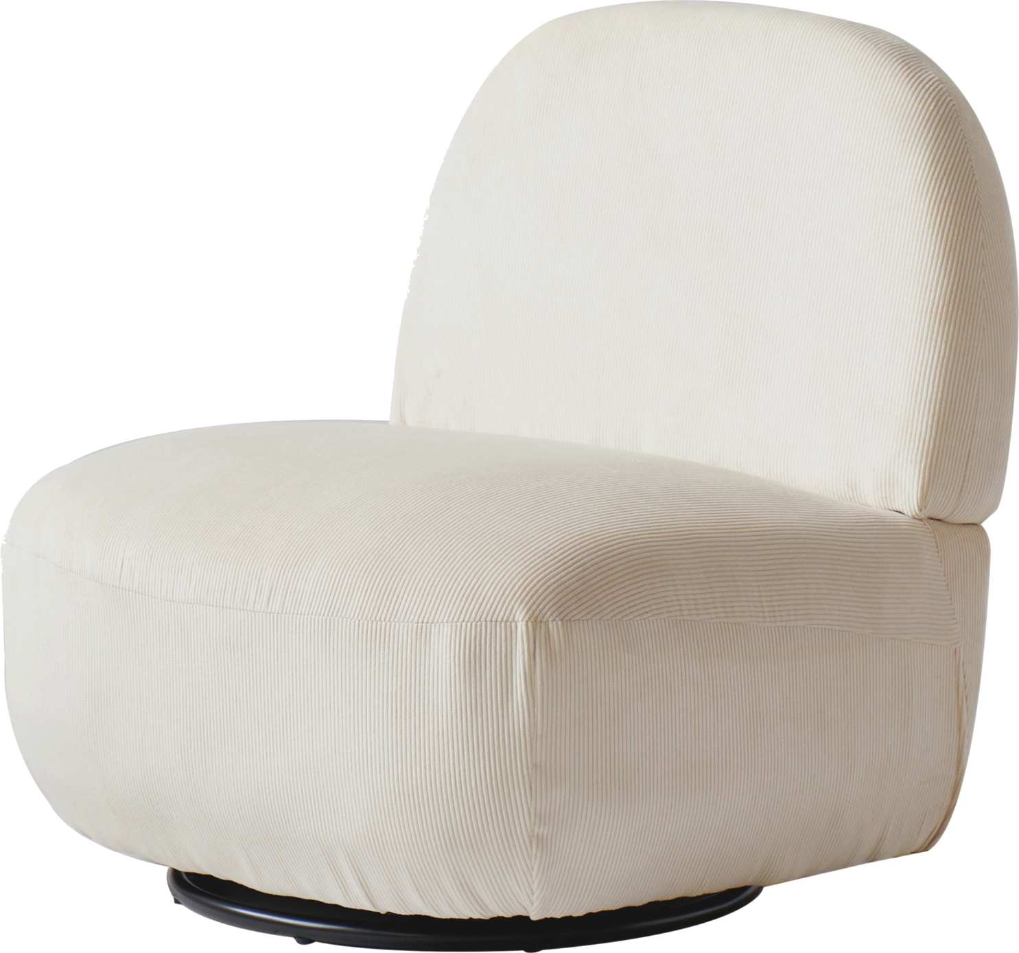 Loungestol Nordlys Furniture Kampala Fløjl Beige Med Sort Drejebund H75xb71xd68