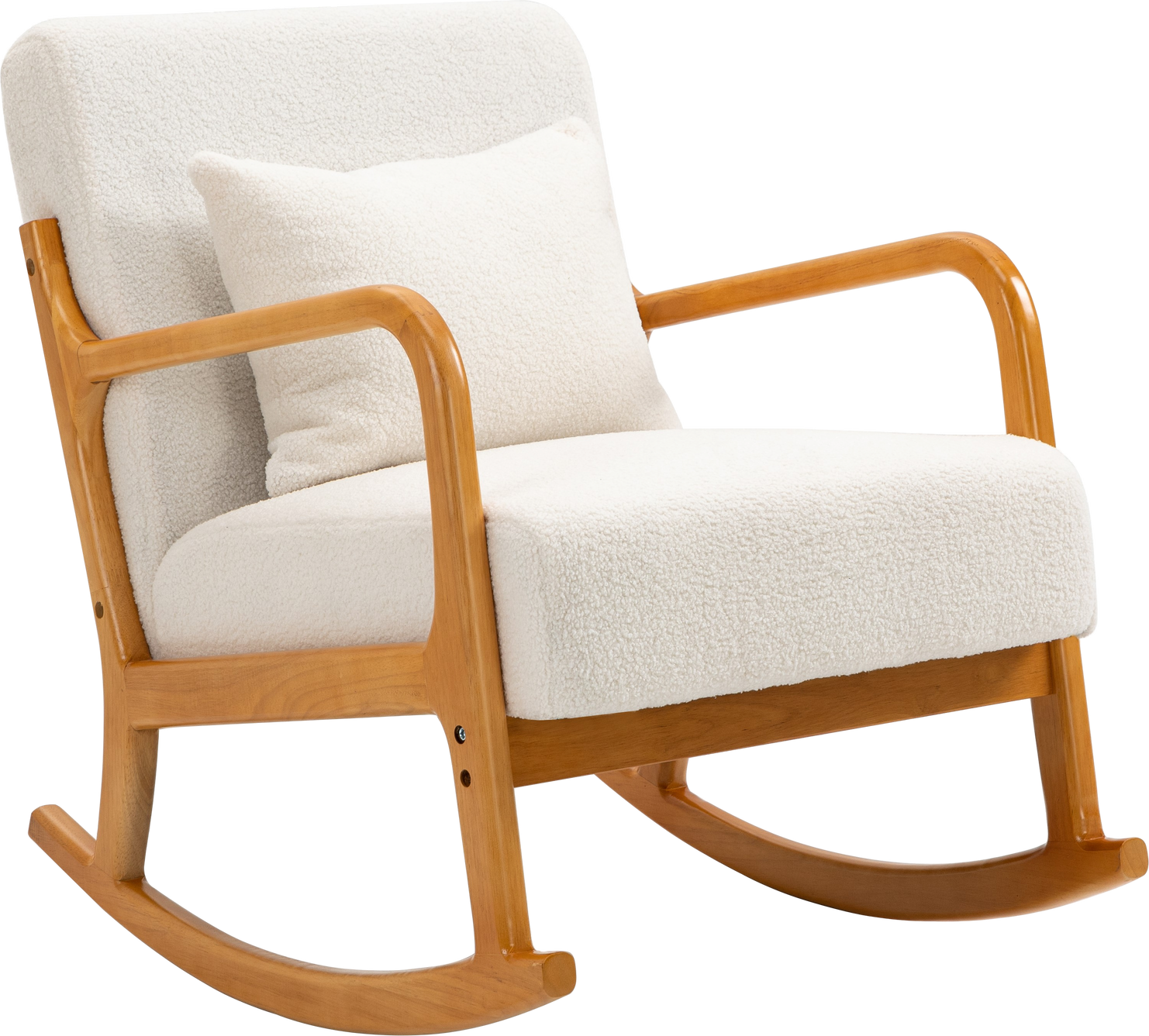 Gyngestol Nordlys Furniture Diana  Hvid Stof   Fsc-certificeret Gummitræ  H80ã B64ã D88