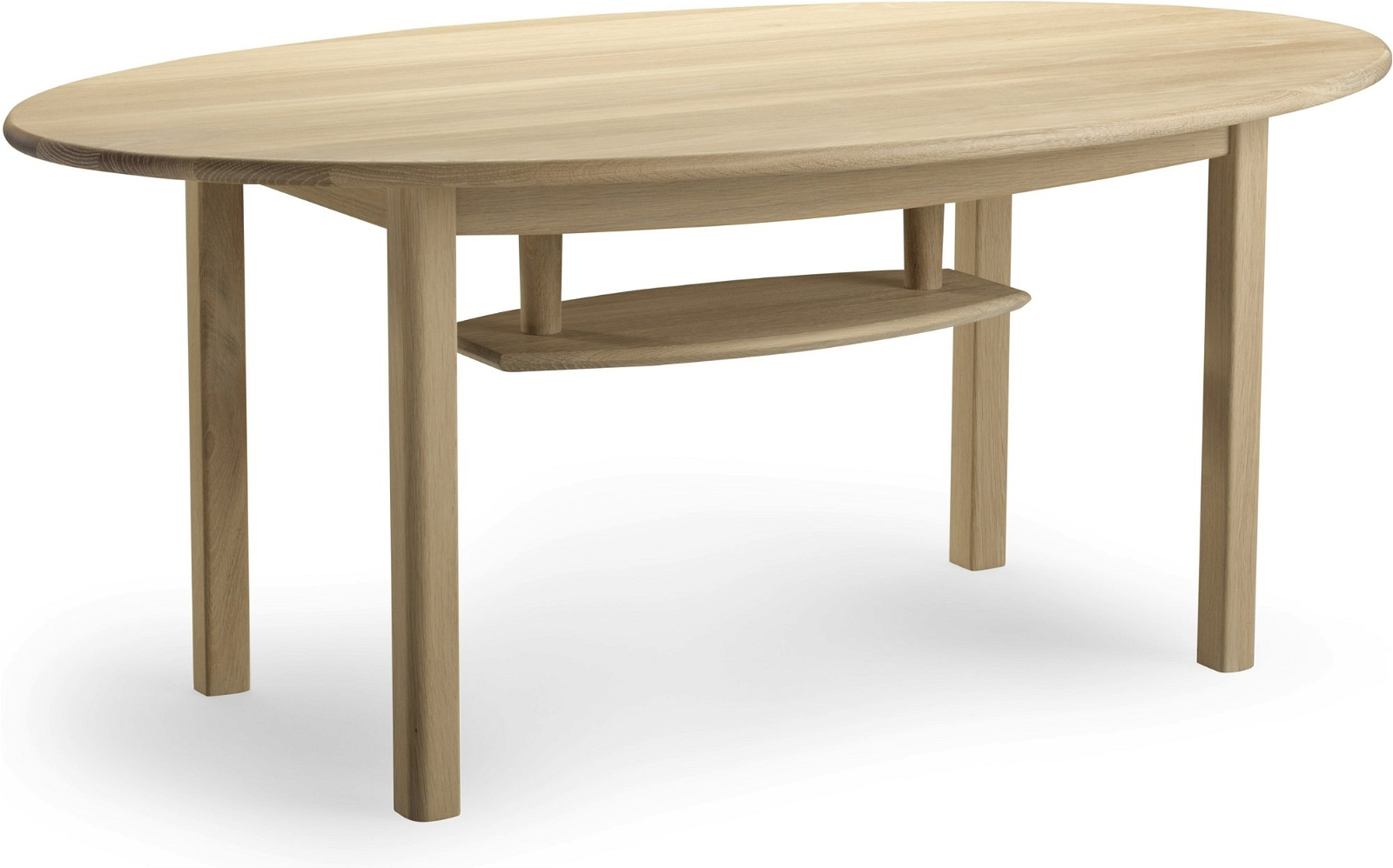 Sofabord Oscarssons Möbel Blanca  Håndlavet Ovalt Design   Hvidoileret Massiv Egetræ 120x70x57
