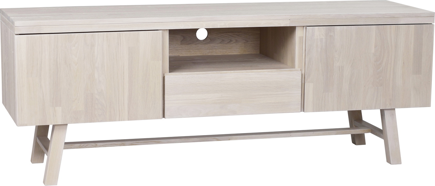 -bord Rowico Brooklyn   Hvidkalket Fsc-certificeret Egetræ Med Soft-close   Kabelstyring