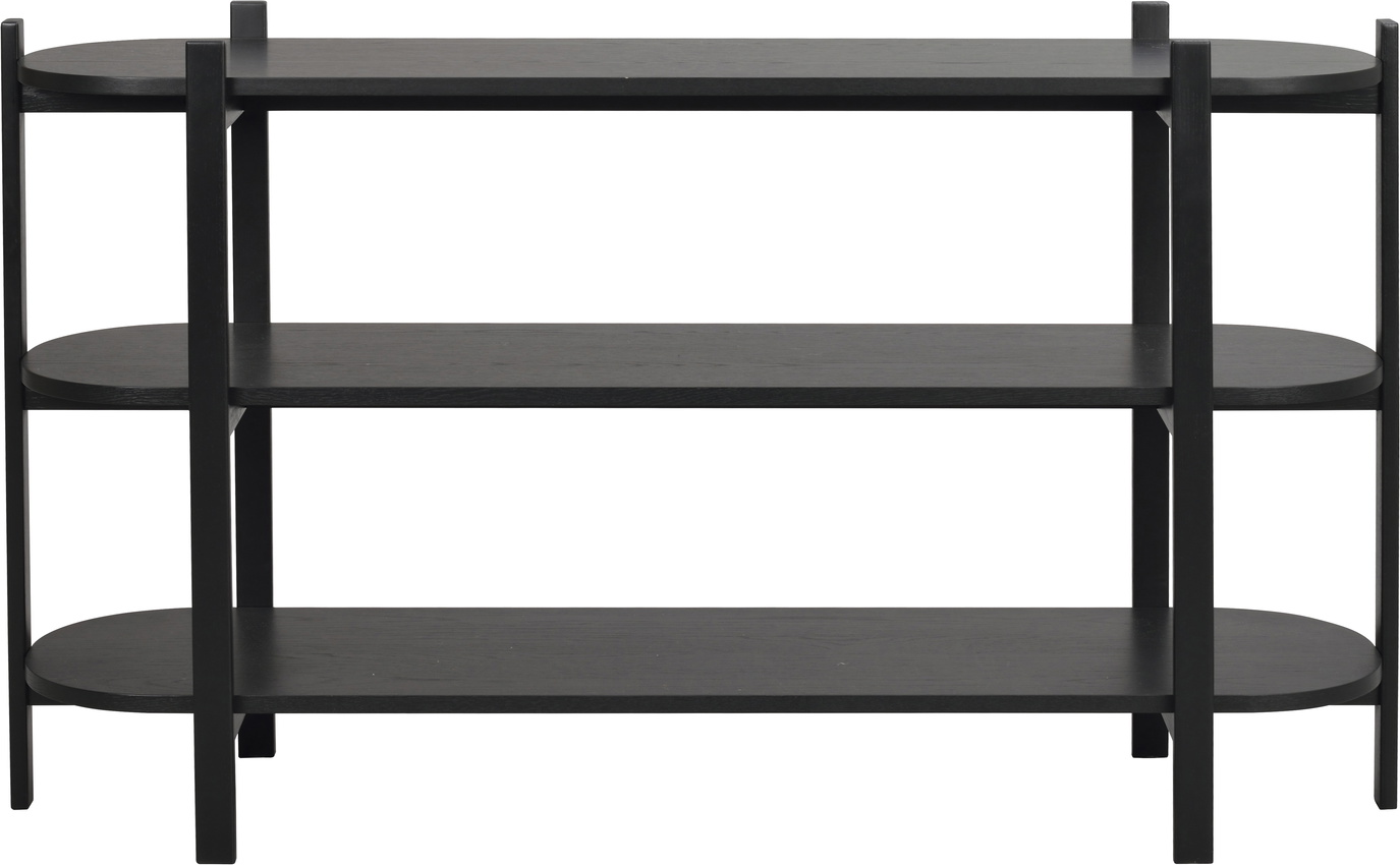 Konsolbord Rowico Tolsona Sortlakeret Træ   Hylder H85xb39xl144