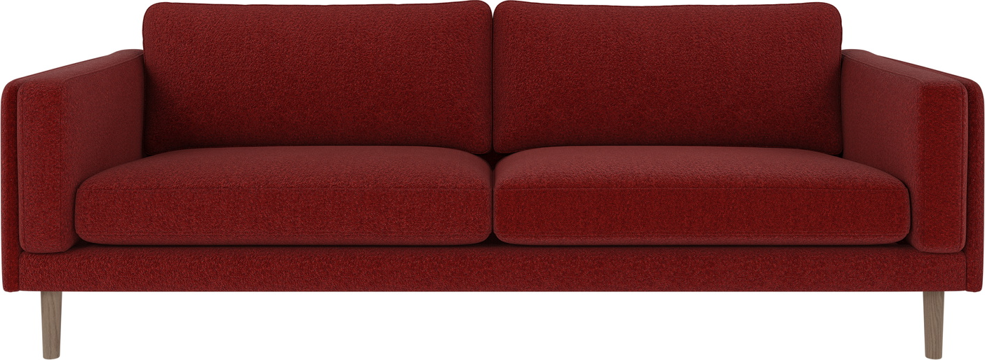 -personers Sofa Rowico Braden Tidløst Nordisk Design Anna   Rød Med Hvidkalkede Egetræben