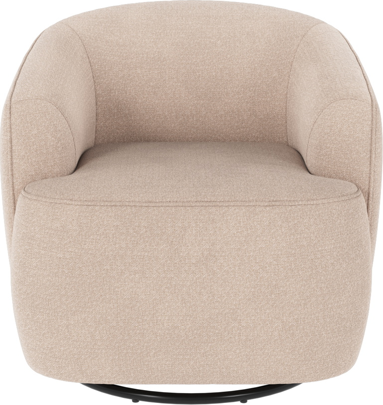 Loungestol Lænestol Rowico Dermot Rita Lysebeige Med 360 Drej   Vippefunktion Ergonomisk Slidstærk Polyester Dansk Design