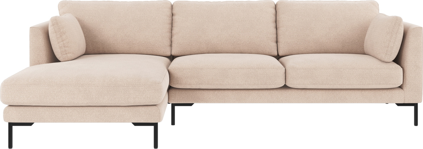 Chaiselongsofa Rowico Corwin Venstrevendt 270ã 160   Lysebeige Rita Med Sorte Metalben