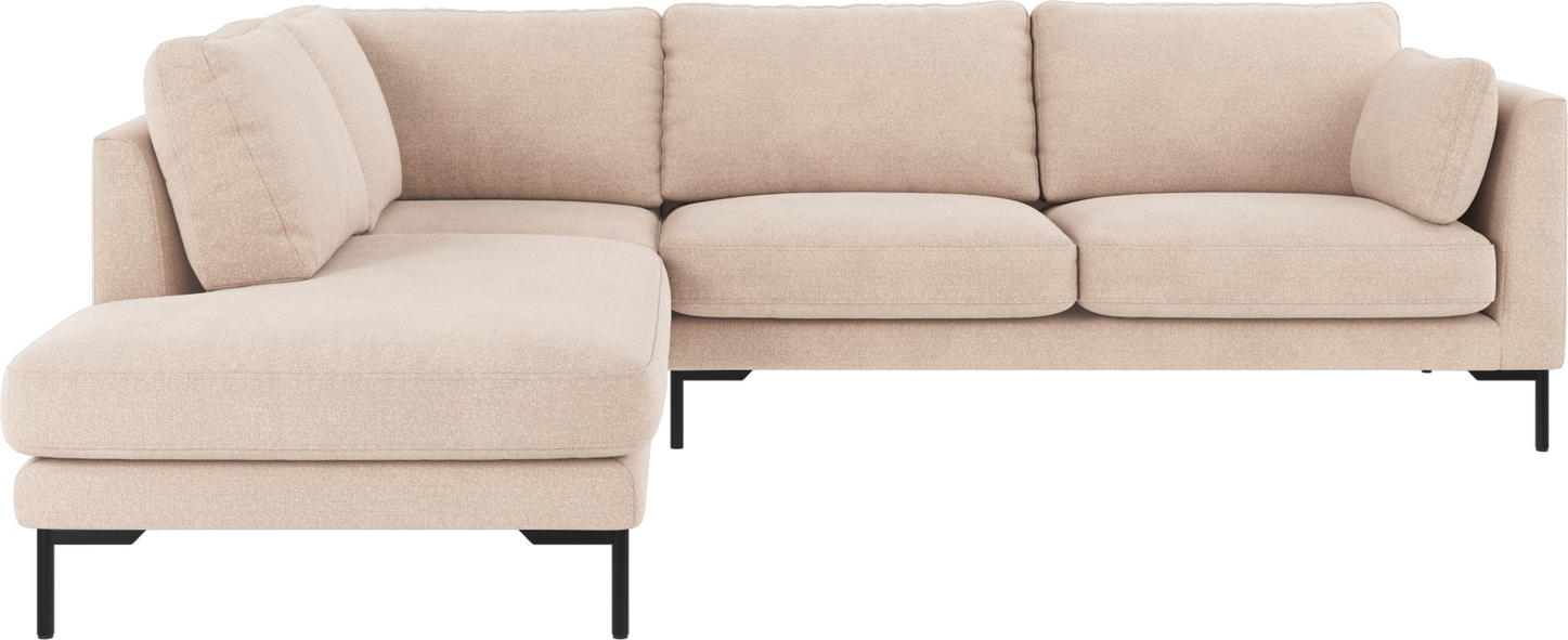Hjørnesofa Rowico Corwin Skandinavisk Design Venstrevendt H83   B266   D226   Lysebeige Rita Polyester Metalben