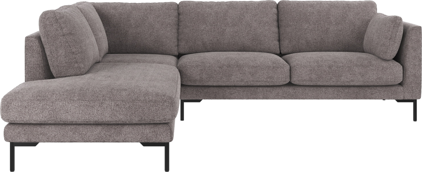 Hjørnesofa Rowico Corwin Venstrevendt   Greg 18 Grå Polyesterstof Med Sorte Metalben 226ã 266   Skandinavisk Design