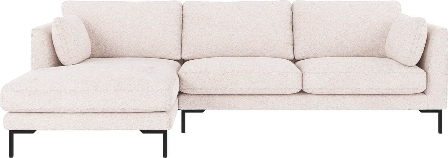 Chaiselongsofa Rowico Corwin Venstrevendt 270x160   Hvid Anna   Stof Sorte Metalben
