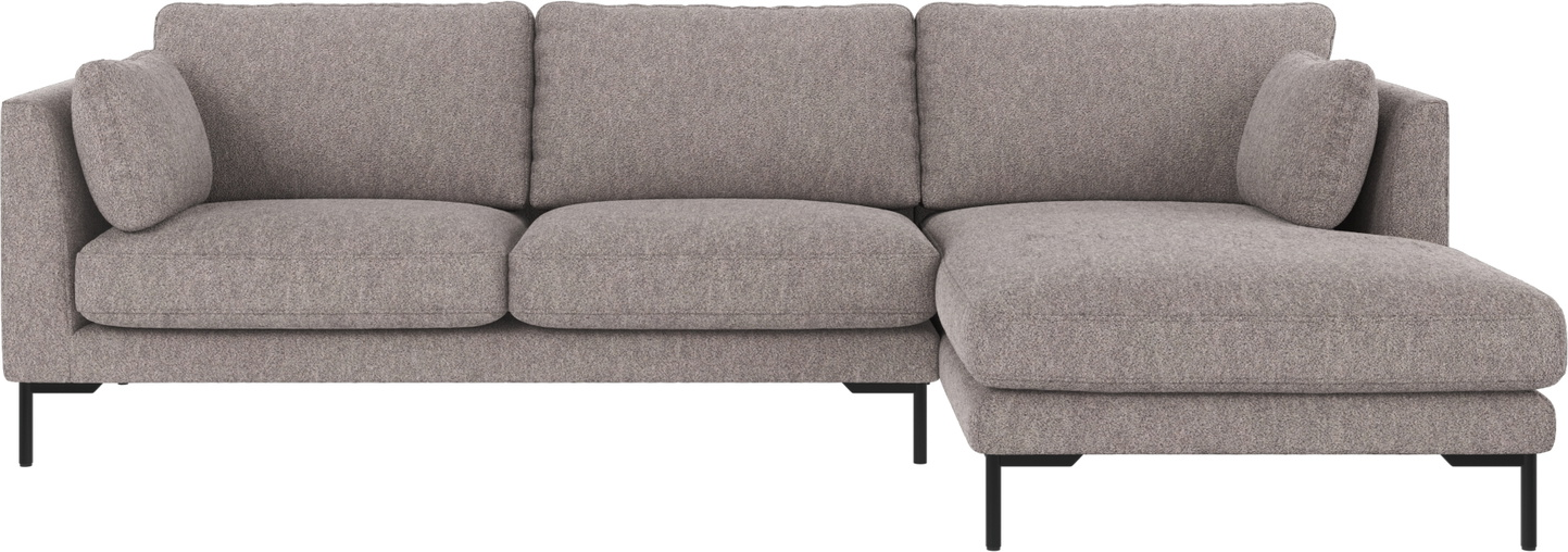 Chaiselongsofa Højrevendt Rowico Corwin Alice-stof Støvet Grå Sort 270x160