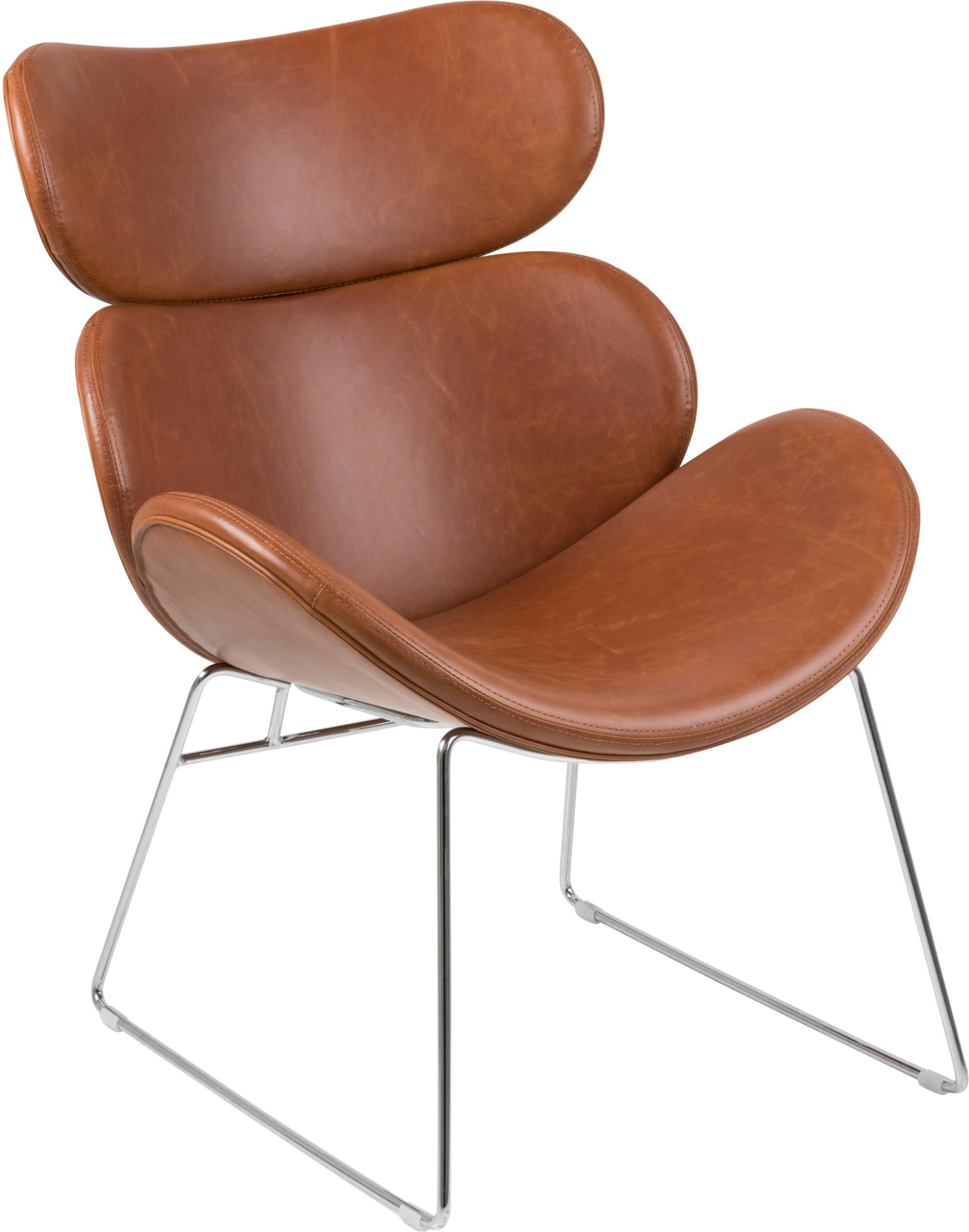 Loungestol Signature Cavo    Vintage Cognac  Krom Slædestel  H57ã B69ã D50