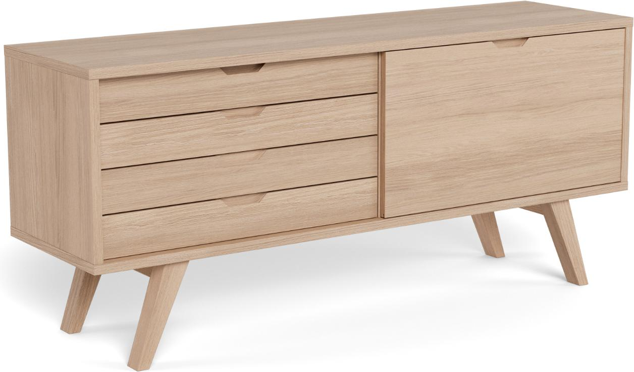 Skænk Signature Arven  Hvidpigmenteret Olieret Egefiner    Skuffer    Dør  160x45x72