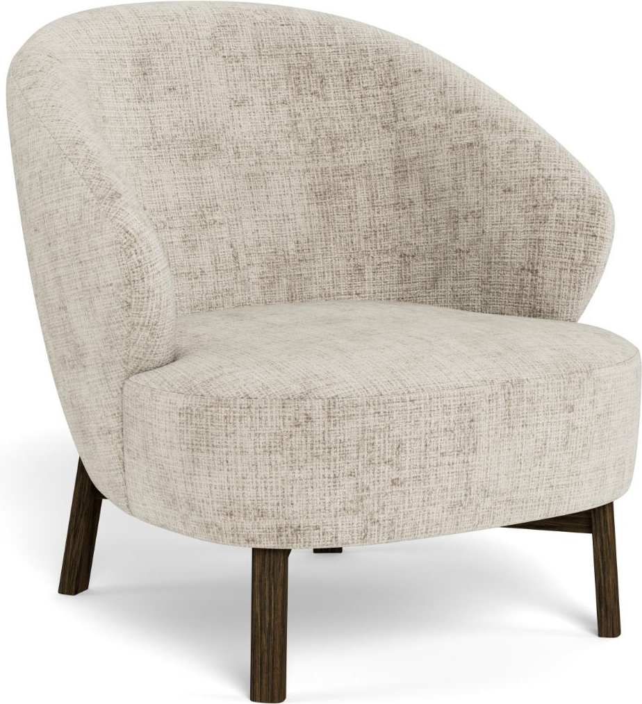 Lounge Stol Signature Dalia   Lænestol   Beige Juto-stof  Pocket-fjedre  Gummitræsben Mat Røget  H78xb74xd54