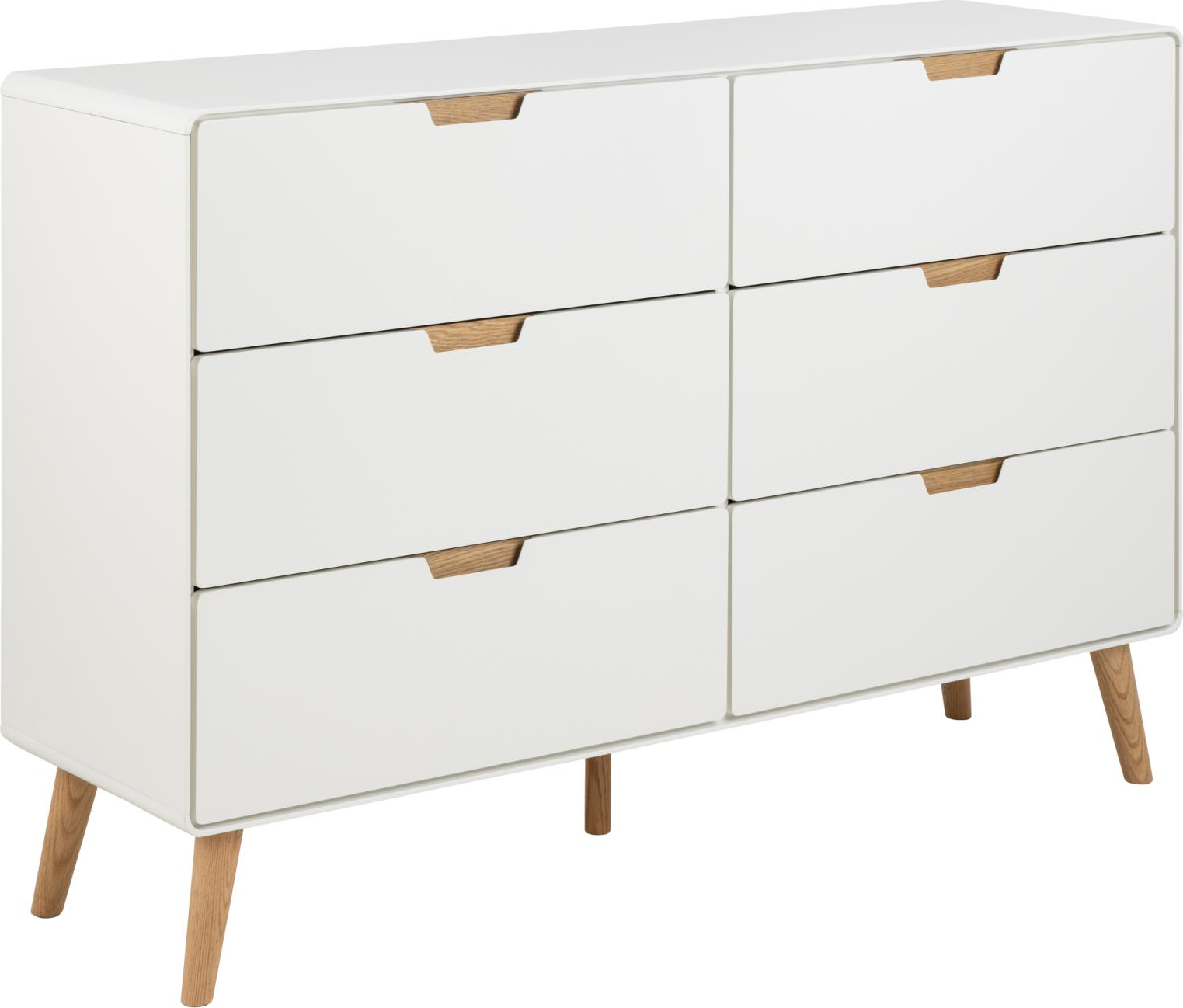 Kommode Signature Lunda   Skuffer Soft-close  Hvid Natur Mdf Med Egetræsben  B135 D40 H90
