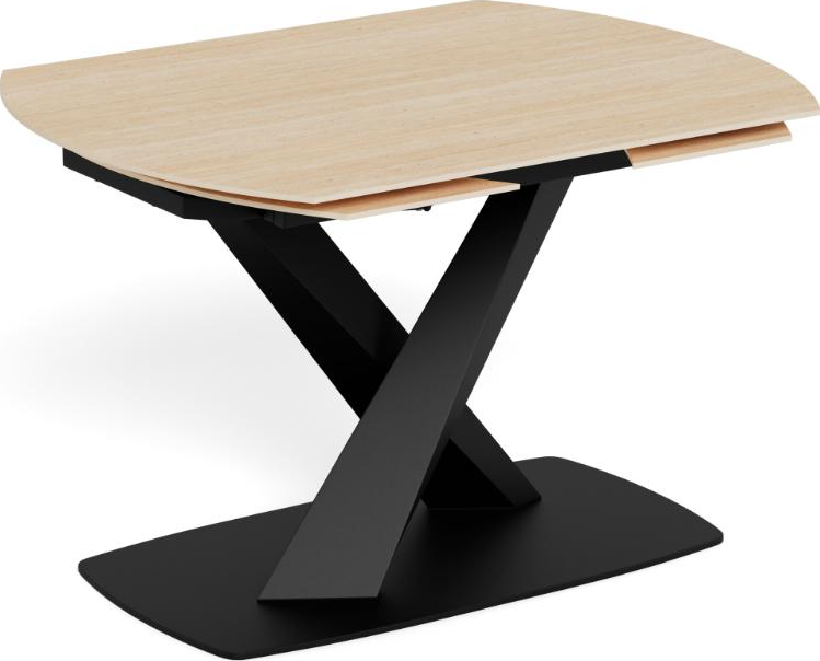 Spisebord Signature Novelle   Rotationsudtræk 120 180    Sandru Keramik Bordplade  Mat Sort Stålstel