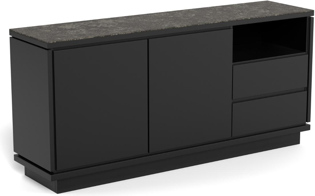 Skænk Sideboard Signature Tivoli Mat Sort  Fairbanks-keramiktop  160x40x75