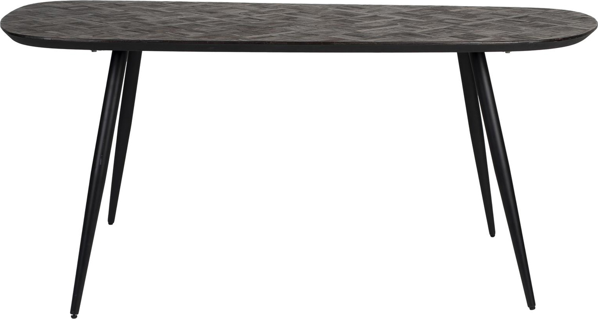 Spisebord Studio White Webster   Bæredygtigt Genanvendt Teak Med Jernben 180x90   Mørk Natur
