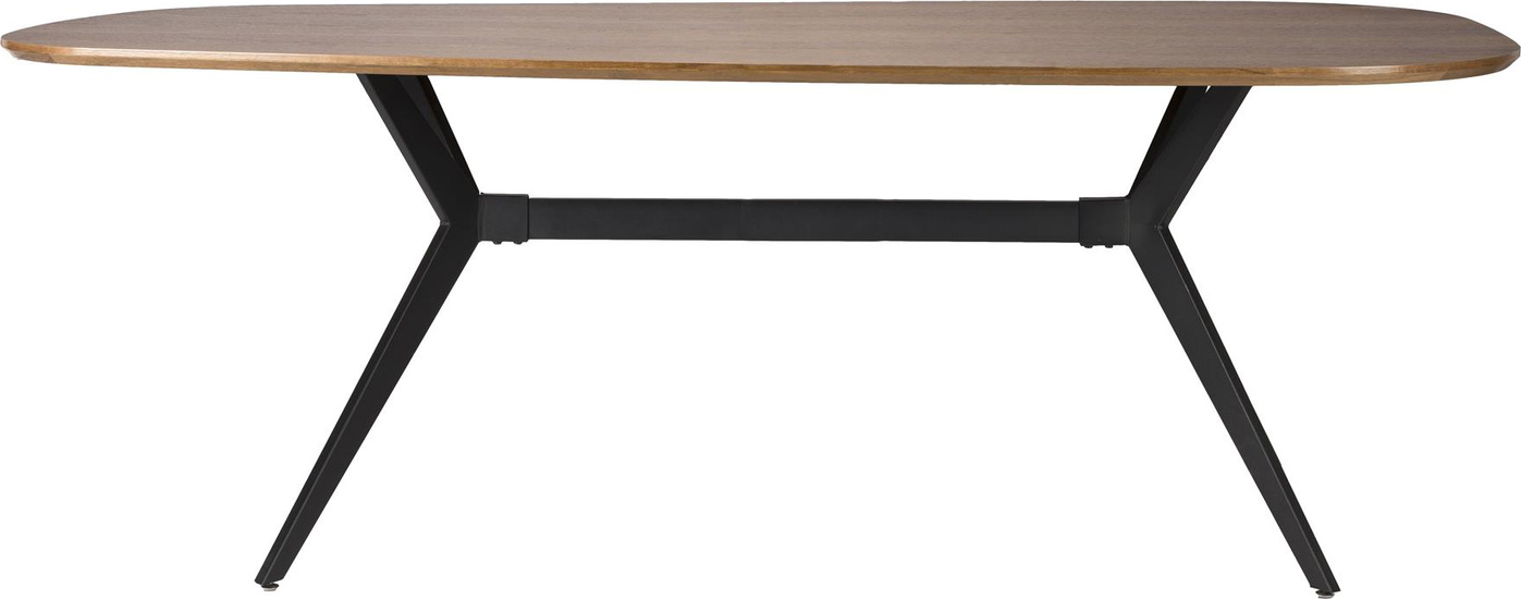 Spisebord Studio White Chase 180x90   Mørk Natur Fineret Mdf Med Sort Jernramme