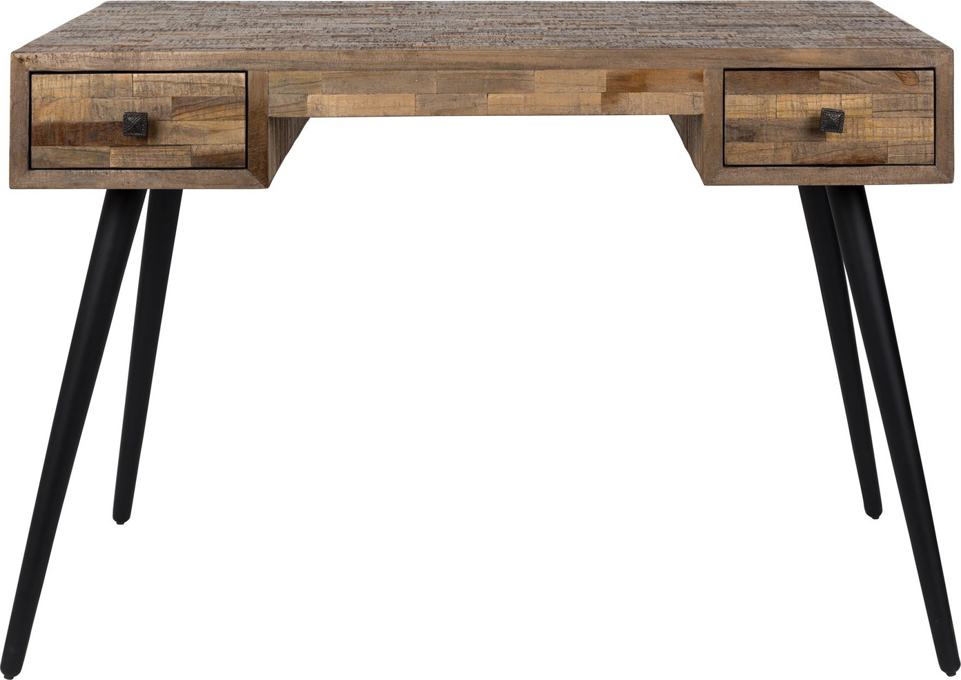 Bordlampe Studio White Leo   Brungrå Teak Med Sort Metalstel     Opbevaringsskuffer H76