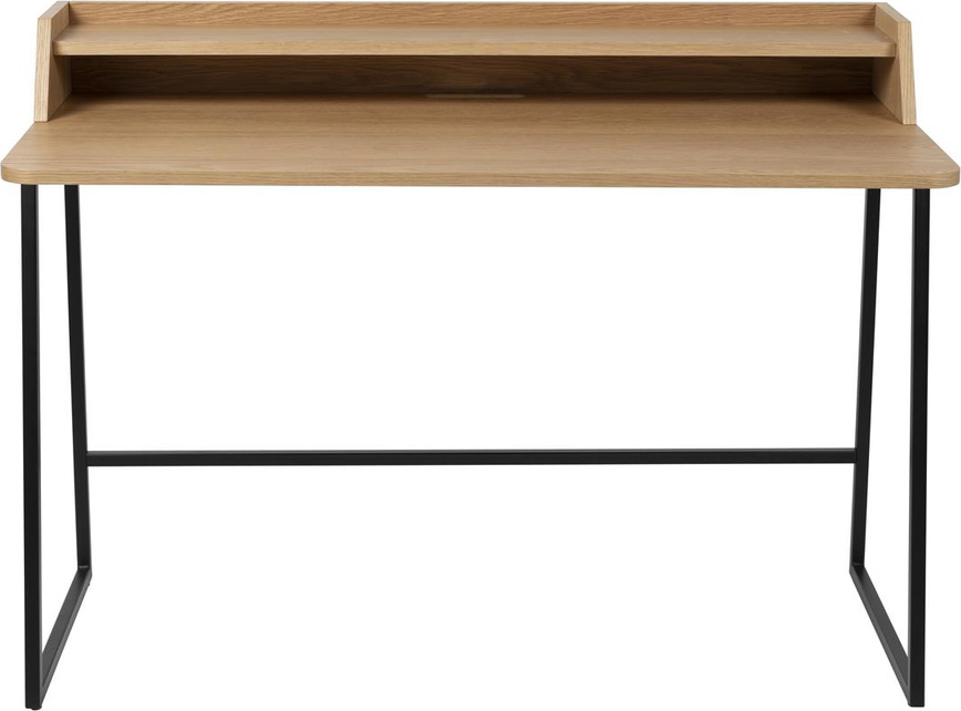 Bordlampe Studio White Giorgio Nougat Egetræsfiner Sort Metalbase H88   Bordplade 120ã 60