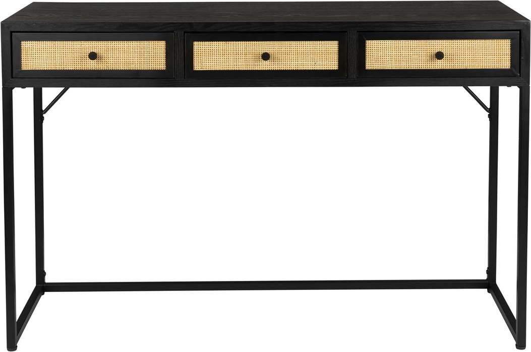 Konsolbord Studio White Guuji  Antracit  Rattan   Metal  Mdf-finér  120ã 40ã 76