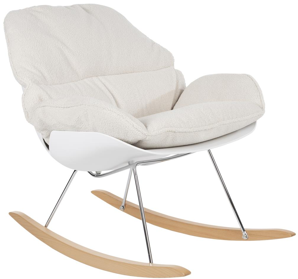 Loungestol Studio White Rocky Lænestol Perlemor Stof Bøgtræ   Jern B76ã D98ã H84