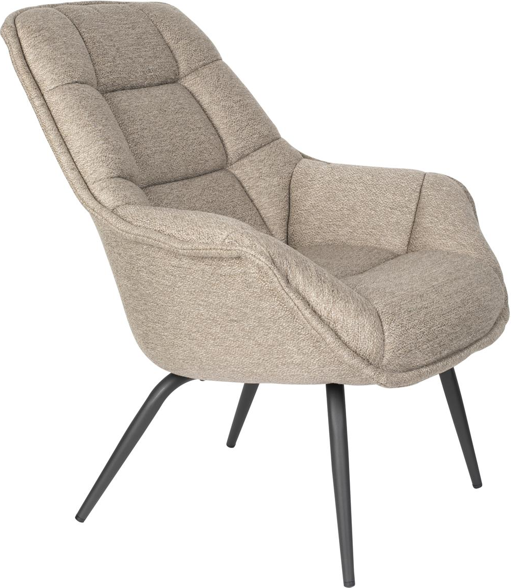 Loungestol Studio White Comfortable Stenlysgrå Polyesterstof Med Armlæn Lænestol H92   B77   L85