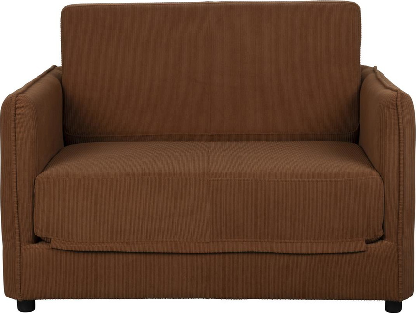 Sovesofa Studio White Sofabed Polstret Mørkebrun Polyester Med Træstel 89ã 110ã 78