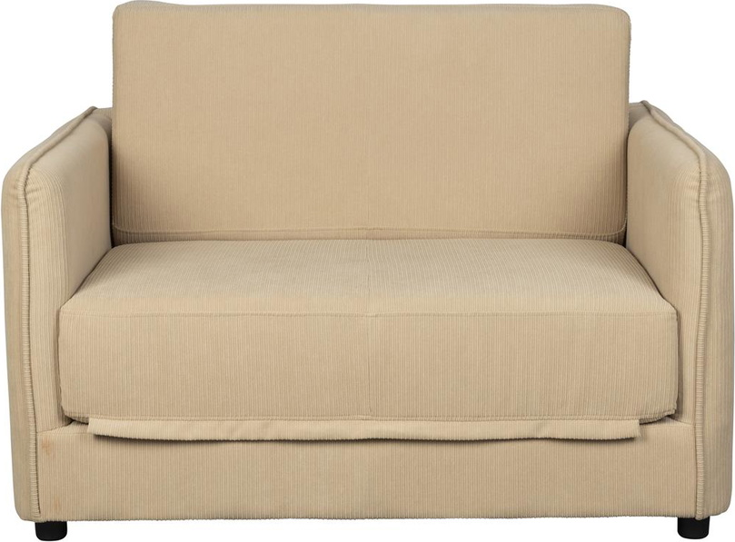 Sovesofa Studio White med diskret stribet mønster i beige