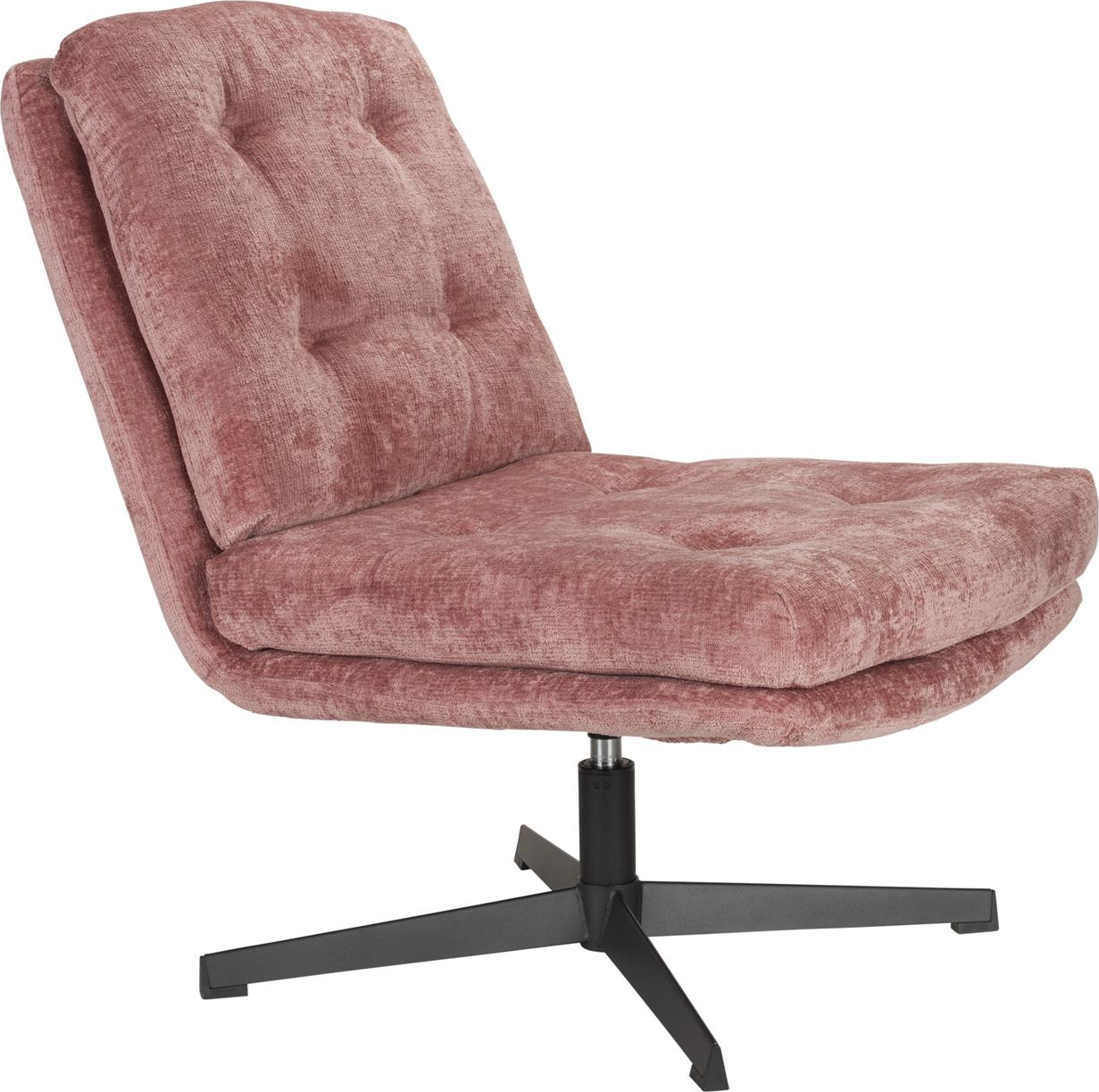 Loungestol Kai Fra Studio White Støvet Rosa Polstret Drejestol H69 5xb72xl75
