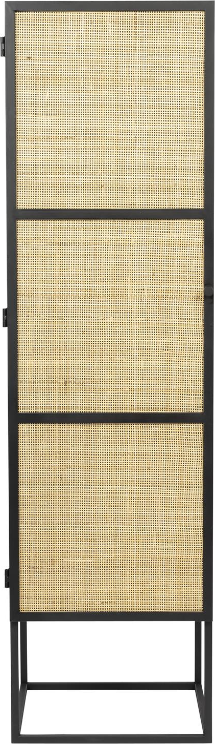 Højskab Studio White Guuji Opbevaringsskab Beige Med Rattan Detaljer 145x38x40
