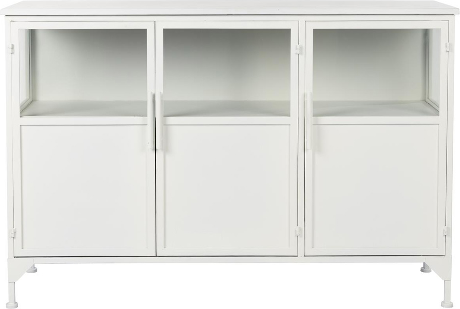 Studio White Skænk Miya   Offwhite Pulverlakeret Jern  Glas-   Solide Døre  120x35x80