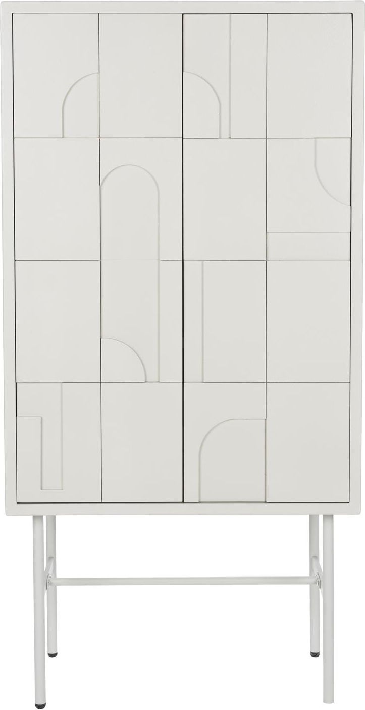 Højskab Studio White Funk Offwhite Mdf Opbevaringsskab 3d-døre H140xb70xd40
