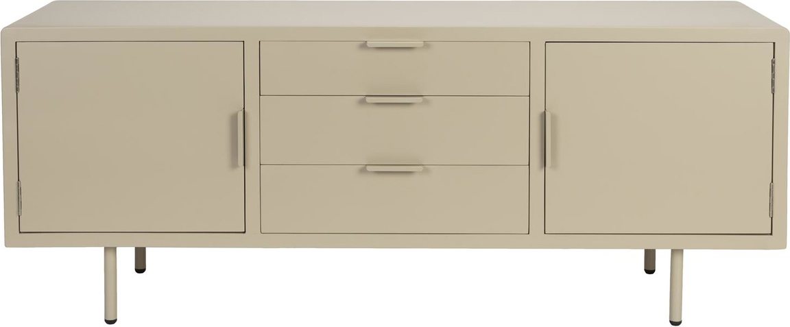 Skænk Studio White Kos Stenlysgrå 55x140x40   Mdf Finér Med   Skuffer