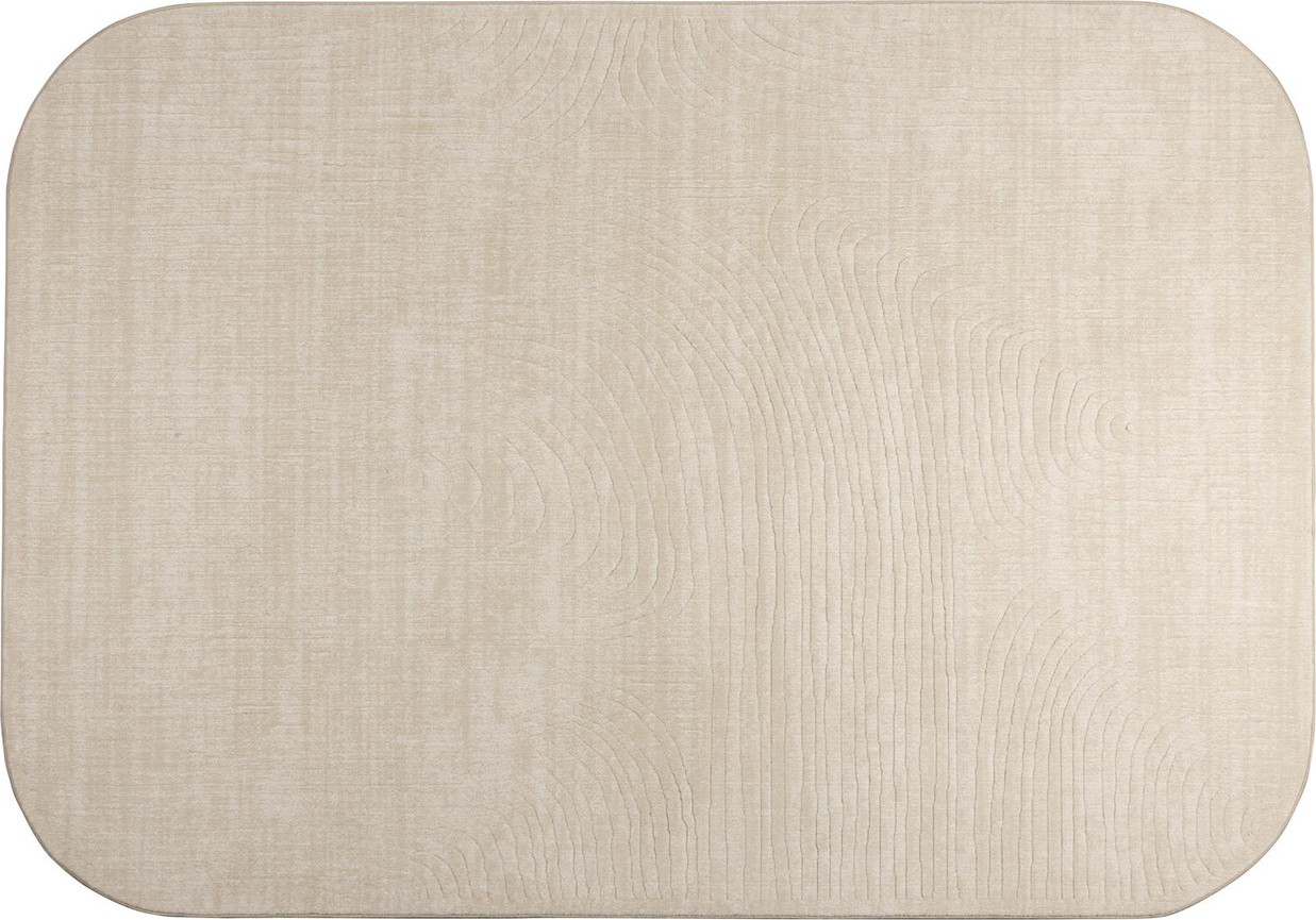 Asymmetrisk lysgrå gulvtæppe fra Studio White - 160x230 cm