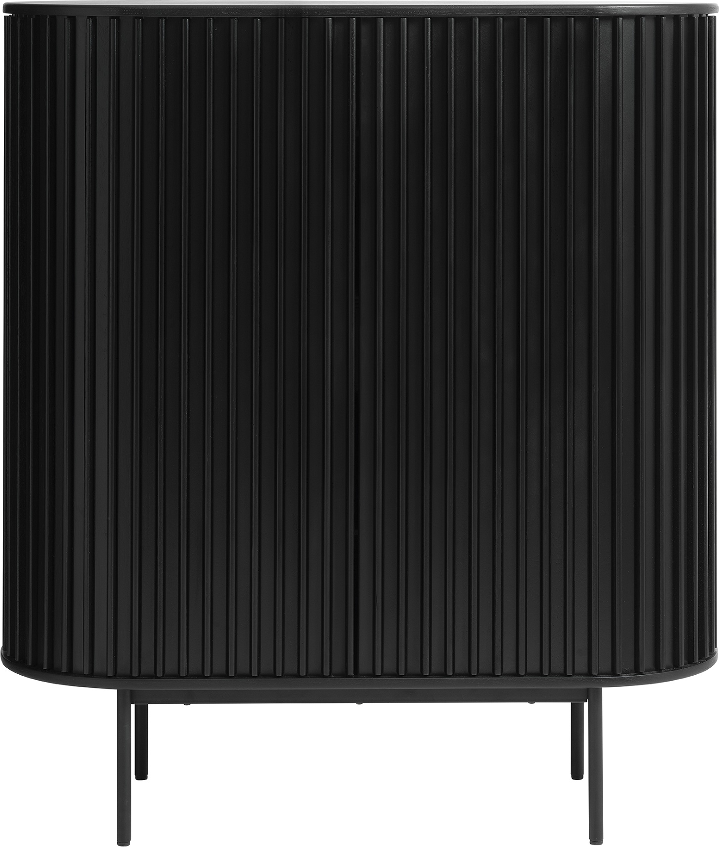 Skydedørsskab i sort - Siena Nordisk Design 125 cm