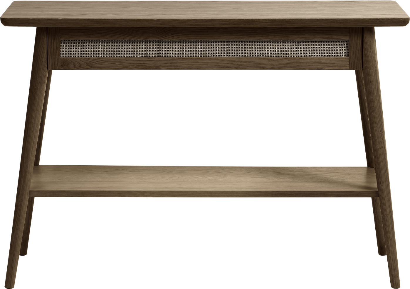 Konsolbord Nordique Design Barrali   Røget Egetræ Med Rattan-skuffe   Hylde H75ã B40ã L110