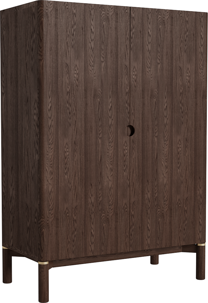 Højskab Nordique Design Arun Espresso   Træ Opbevaringsskab 130x90x45