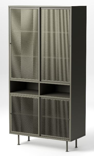 Højskab Nordique Design Veep Opbevaringsskab Metal Olivengrøn 180x90x40