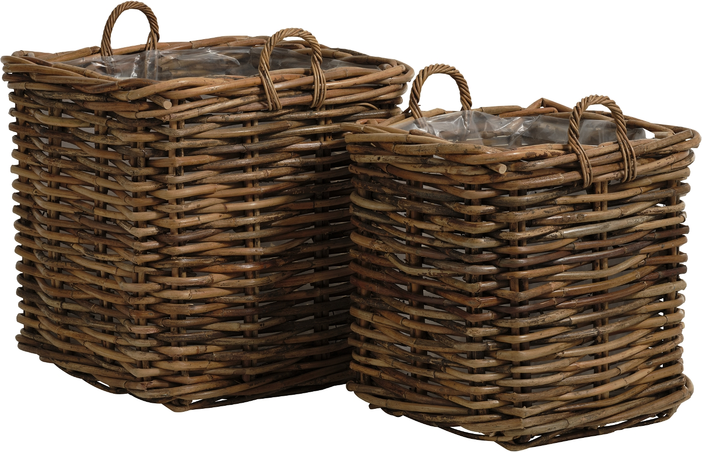 Kurve Firkantede Sæt Med   Nordique Design Calais Opbevaringskurve   Naturlig Rattan 70x70x70 60x60x60