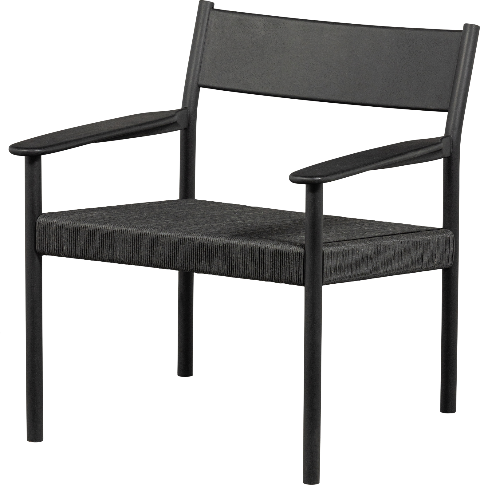 Lænestol Woood Collection Lael Sort Mangotræ Flettet Sæde H74xb66xl70