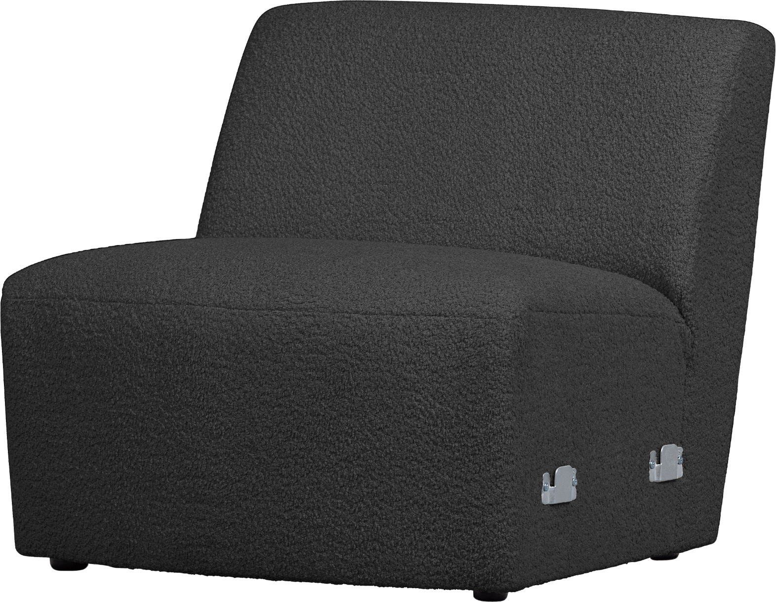 Modulsofa Woood Coco Ekstra Modul Mørkegrå Bouclé-polstring 100  Polyester Fleksibel Indretning Til Stue