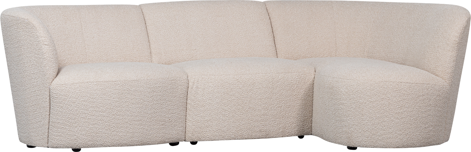Højrevendt 2-personers Sofa Woood Coco i Creme Bouclé
