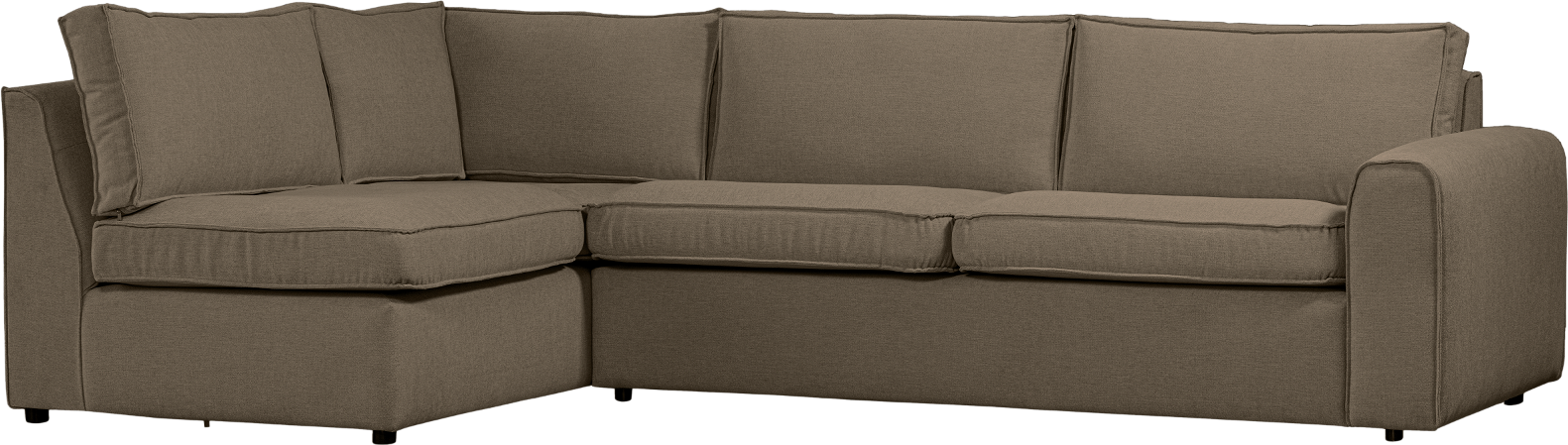 Hjørnesofa Venstrevendt Woood Freek Mørkt Sand Melange Polyester    -sofa 284x175x80