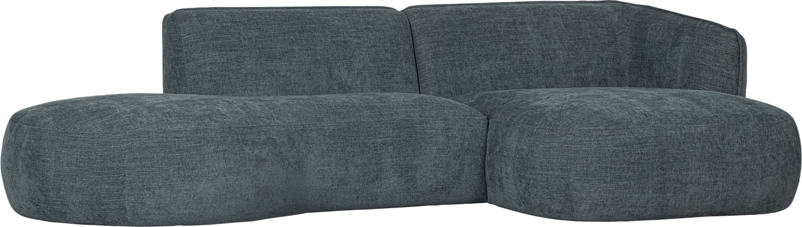 Hjørnesofa Woood Polly i Blå Grøn Polyester - Højrevendt