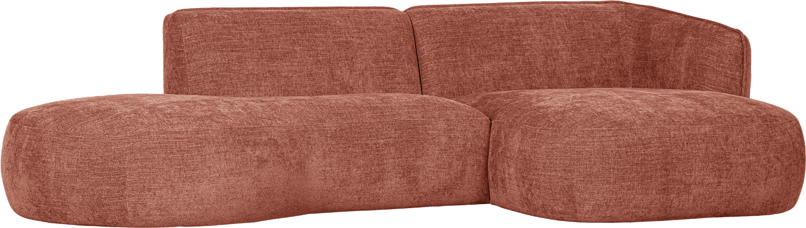 Hjørnesofa Woood Polly - Højrevendt i Rosa Polyester