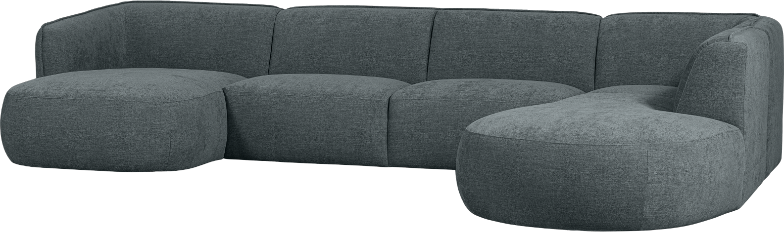Hjørnesofa Højrevendt Woood Polly Blågrøn Polyester 353ã 245   Exclusive Collection