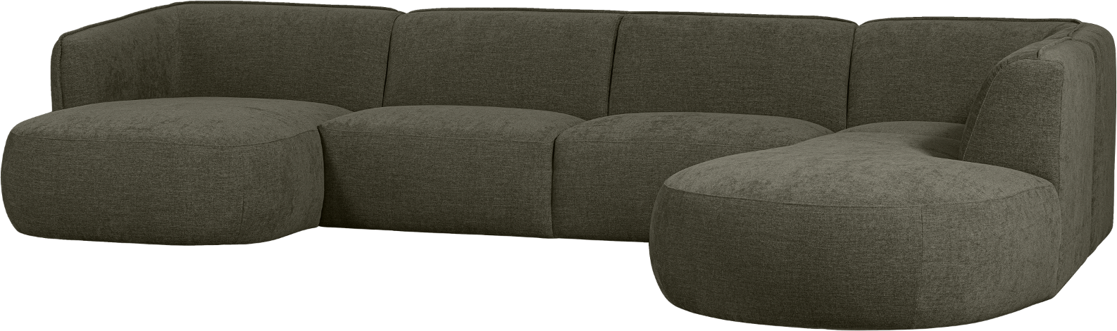Hjørnesofa Woood Polly Højrevendt i Varm Grøn Polyester