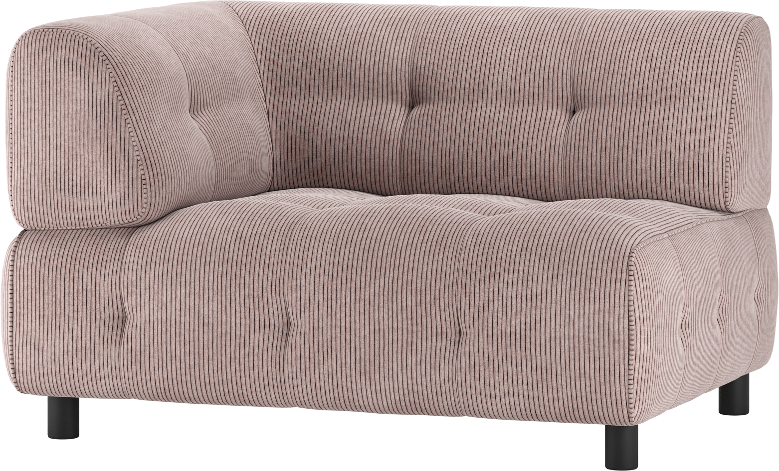 -sæders Modulsofa Woood Louis Venstre Arm Lyserød Fløjl 122x90x73