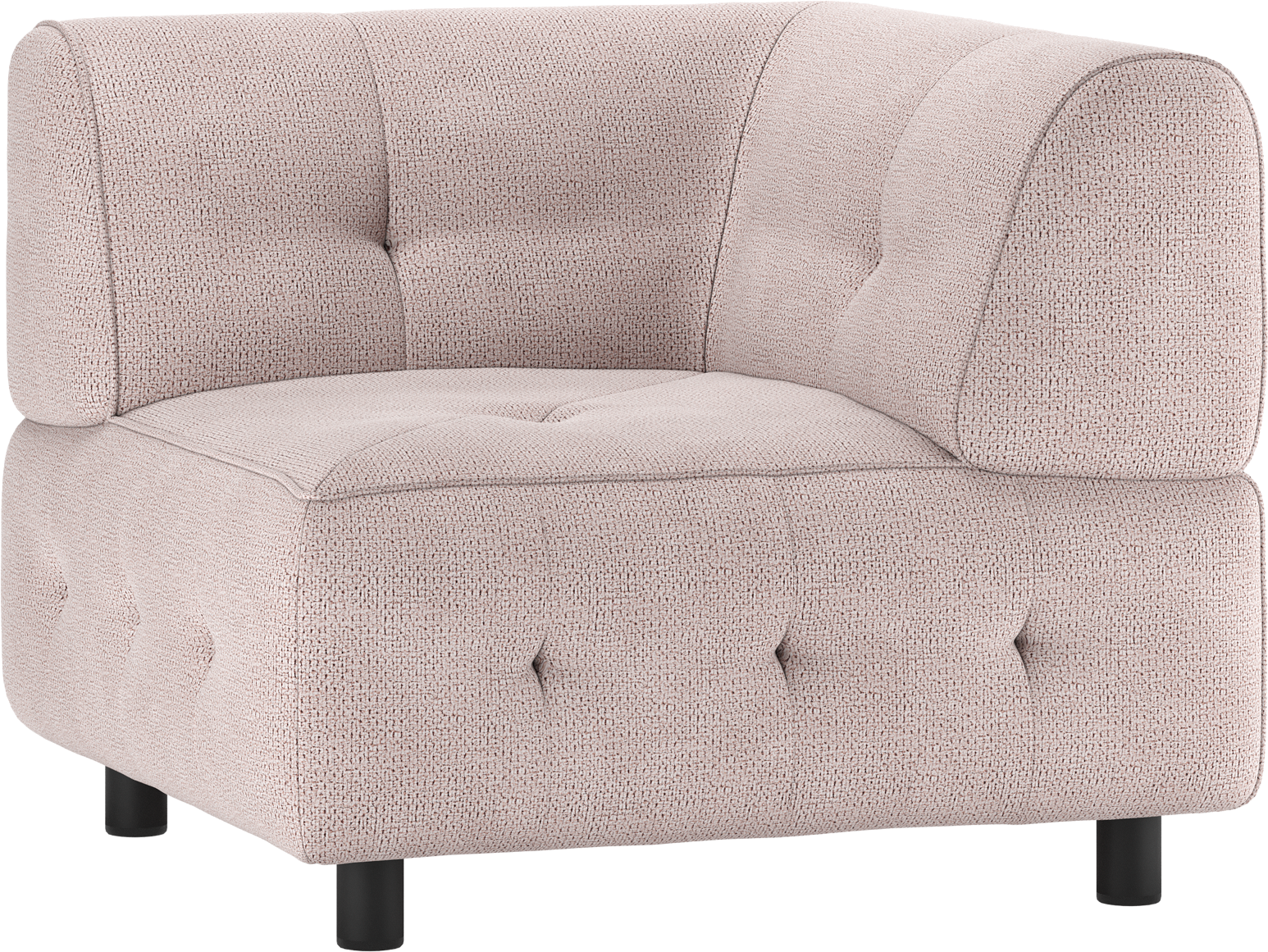 Hjørneelement til Modulsofa Woood Louis i Lyserød Chenille
